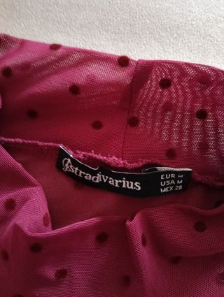 Blusa Stradivarius transparente lunares