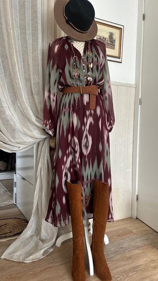 Vestido Largo Zara Estampado