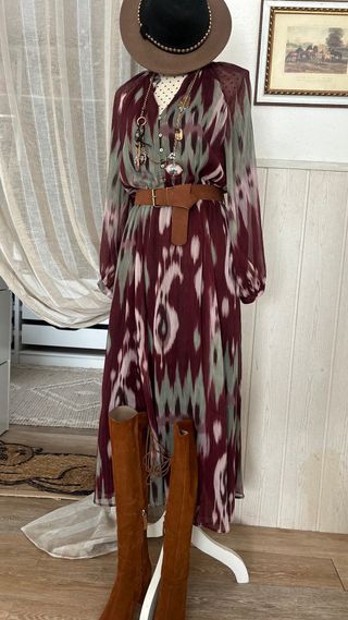 Vestido Largo Zara Estampado