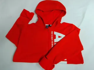 Sudadera Adidas Roja y Blanca con Cremallera