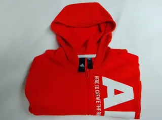Sudadera Adidas Roja y Blanca con Cremallera