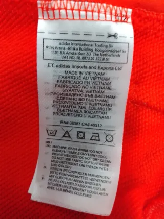 Sudadera Adidas Roja y Blanca con Cremallera