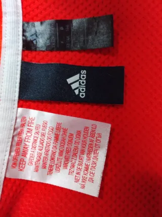 Sudadera Adidas Roja y Blanca con Cremallera