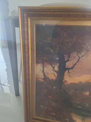 Quadro ad olio con cornice dorata