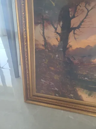 Quadro ad olio con cornice dorata