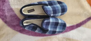 2 pares de Zapatillas de casa cuadros hombre T.38