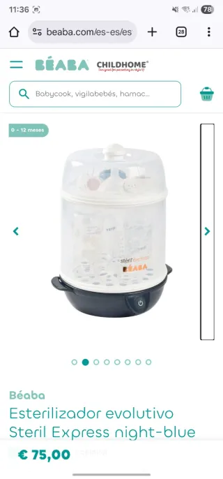 Esterilizador Beaba para biberones y chupetes bebé