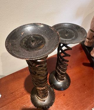 Candelabros de forja estilo vintage