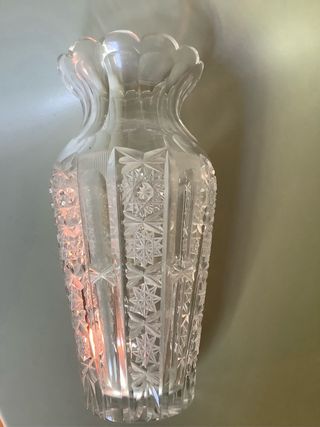 Vaso cristallo vintage decorato