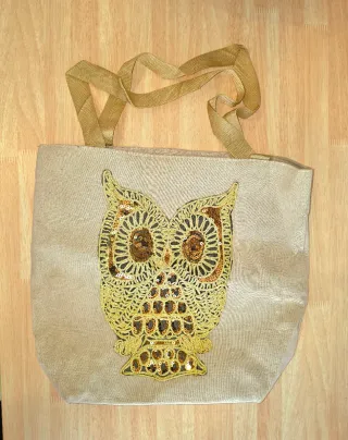 Bolso de tela con diseño de búho