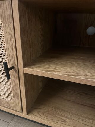 Mueble TV madera y ratán