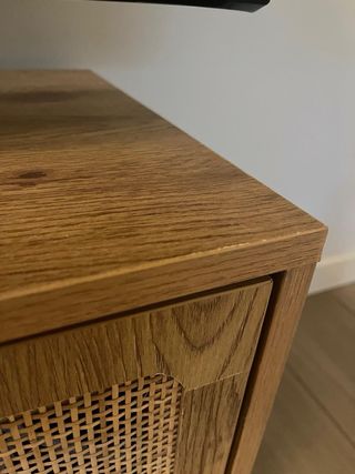 Mueble TV madera y ratán