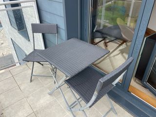 Mesa y 2 Sillas Terraza Plegables