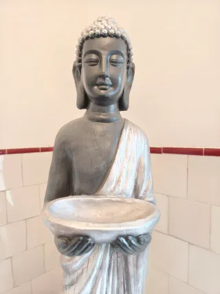 Escultura Buda de pie con cuenco 1,09 m Cerámica