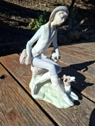 Figura de porcelana pastor con perro Lladró