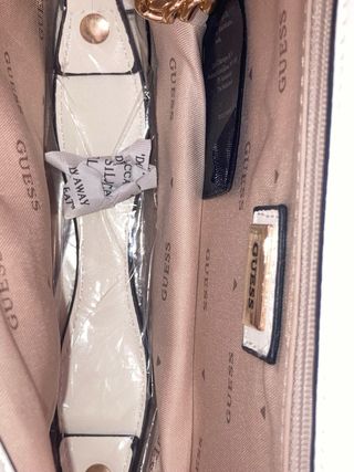 Mala Guess Elliette Branca Dourada