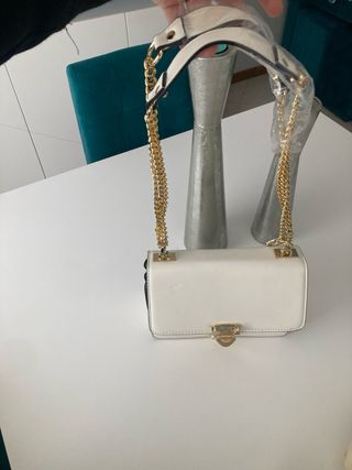 Mala Guess Elliette Branca Dourada