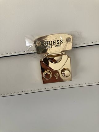 Mala Guess Elliette Branca Dourada