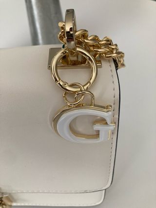 Mala Guess Elliette Branca Dourada