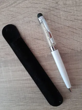 Bolígrafo mni puntero brillo con funda negra