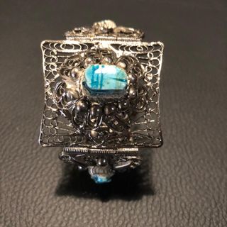Bracciale Vintage Egiziano Argento e Turchese