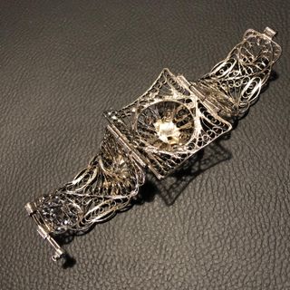 Bracciale Vintage Egiziano Argento e Turchese