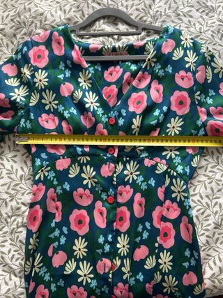 Vestido Kling floral azul y rosa