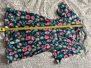 Vestido Kling floral azul y rosa