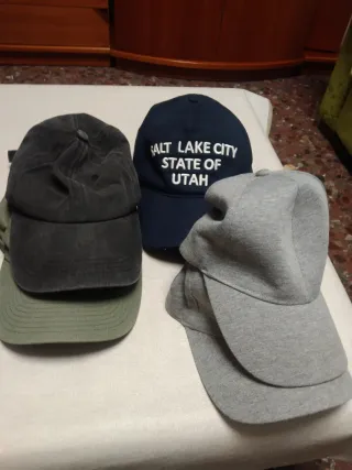 Lote 6 Gorras Béisbol Azul Gris