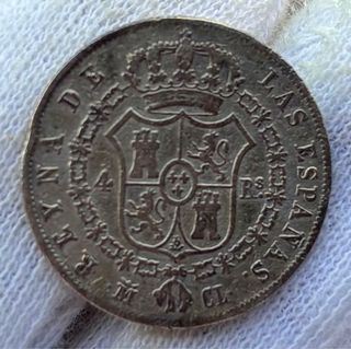 Moneda PLATA 4 Reales 1849 MADRID. ISABEL II