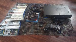 Ps2 Negra + Mando + 10 Juegos