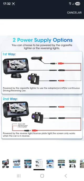 Cámara Marcha Atrás Jansite 5 AHD 1080P