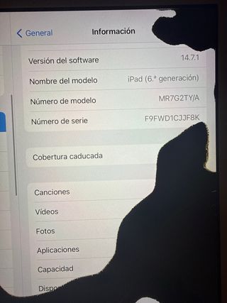iPad 2018 Blanco Pantalla Rota