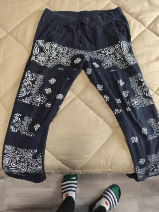 Tuta uomo completa floreale blu e bianca M