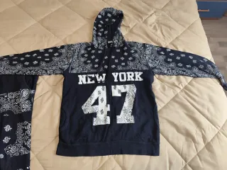 Tuta uomo completa floreale blu e bianca M