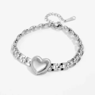 Pulsera Corazón Plata