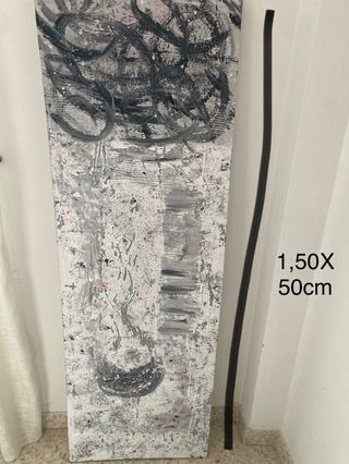 Baldas  mueble de salón y cuadro abstracto