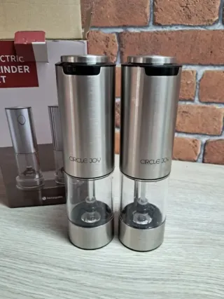 Juego de 2 molinillos de sal y pimienta eléctricos