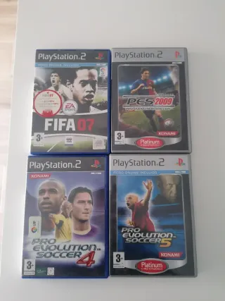 Lote 4 Juegos Fútbol PS2: FIFA 07, PES 4, 5, 2009