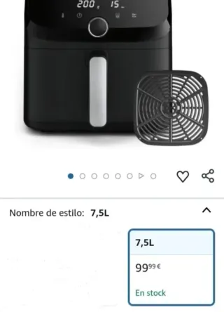 Moulinex Easy Fry Mega, Freidora de aire XL 7,5 L