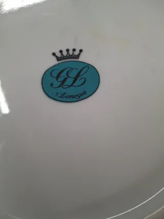 Plato Limoges porcelana flores 25 cm