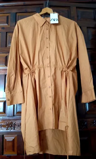 Vestido camisero Zara naranja talla L