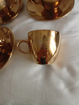 Set 4 Tazzine e Piattini Porcellana Silēa Vintage