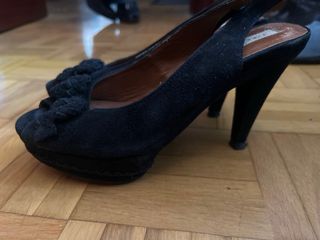 Tacones Zara Negro 10cm Lazos