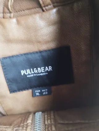 Chaqueta Pull and Bear marrón Talla XL 42