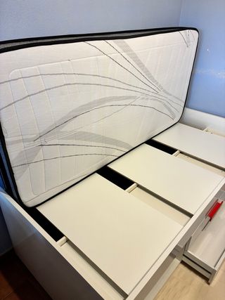 Cama nido 90x190 con 2 cama y cajones almacenaje