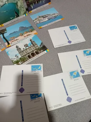 Lote Postales con sellos Vintage Canarias Baleares