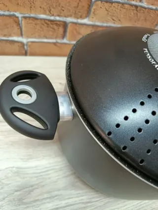 Pensofal Biostone Olla coladora, Aluminio, Negro