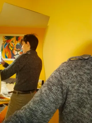 Chaqueta gris doble botón