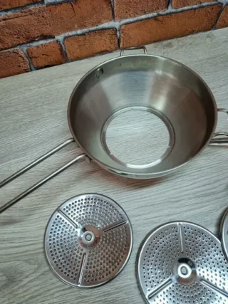 Navaris Pasapurés de acero inoxidable con 3 discos